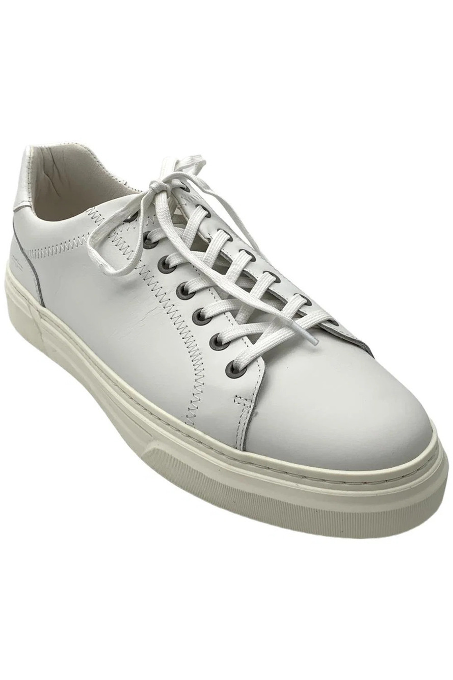 Liverpool Men's City Lace-Up Leather Sneaker White - Medium
